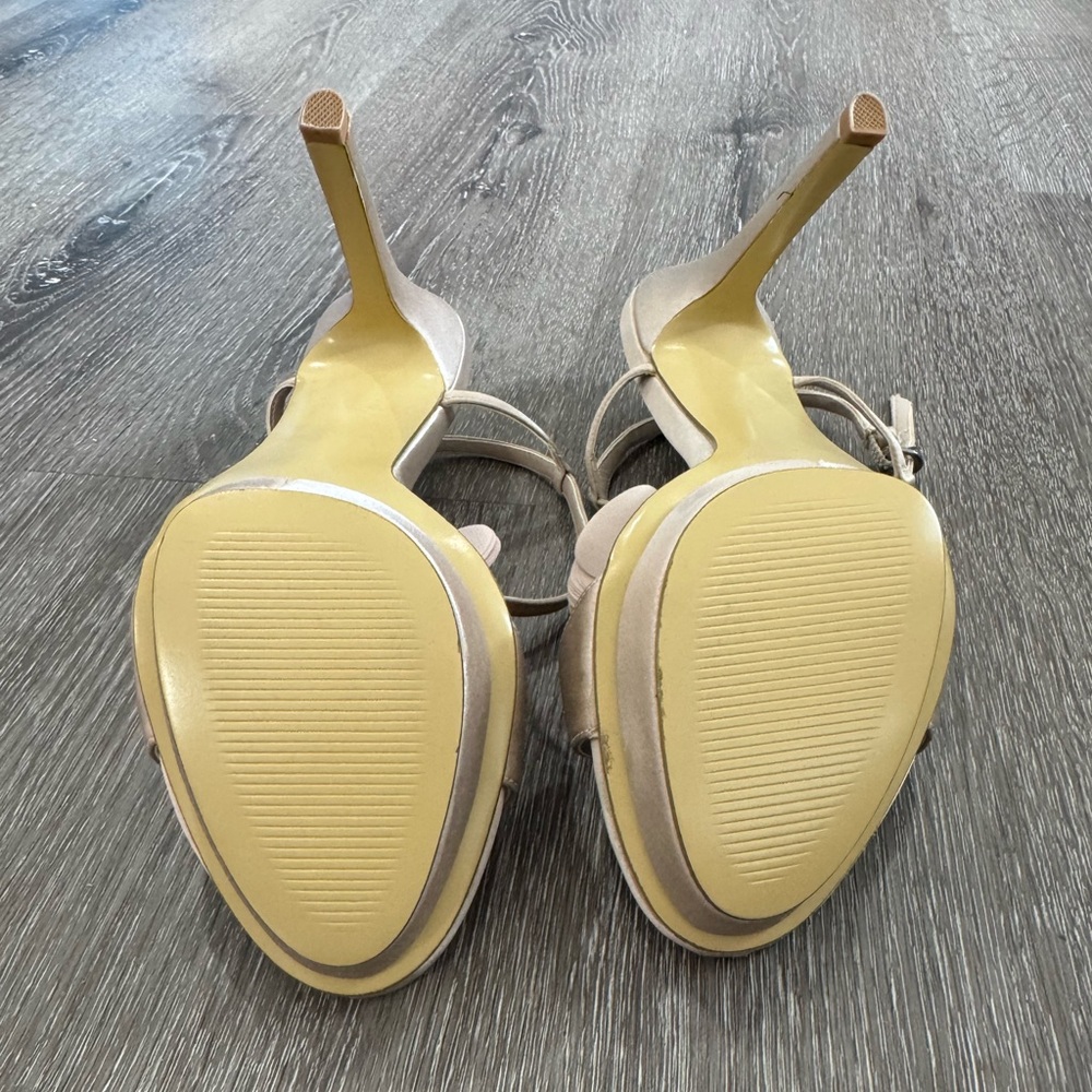 Never Worn Kate Preston Elegant Beige / Champagne Women's Floral Heels 7 1/2 - Picture 8 of 12